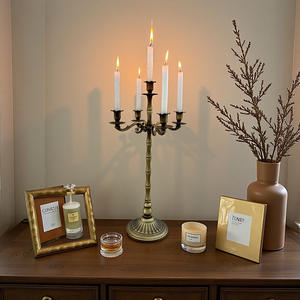 Candelabro LANJO de Estilo Francés Elegante, Vintage, con Múltiples Brazos, Duradero, de Latón Antiguo, para Decoración del Hogar - Product Image 1