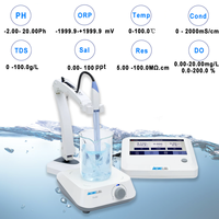 WEIAI Kit de test de qualité de l'eau de laboratoire 0.002pH digital 8 en 1 Multi Parameter TDS Sali Resistivity ORP DO Temp pH Conductivity Meter