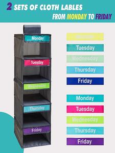 Multi-layer Drawer Type Clothing Week Label Storage Hanging Bag <b>Foldable</b> Wardrobe Hanging Wardrobe Storage Bag - Product Image 5