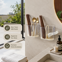 Support de rangement mural portable en plastique pour baguettes, de qualité alimentaire, avec drainage, pour cuisine domestique