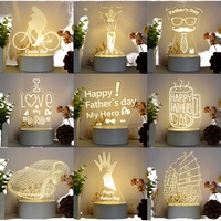 Photo Creative 3D Illusion Anime Lamparas Acrylique Table Bureau Base LED Lampe De Noël Chambre D'enfant Décor Veilleuse