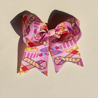Pince à cheveux rose en ruban de satin, épingle à cheveux de sensibilisation à la journée du sida pour filles femmes adolescentes, grandes barrettes de cheveux, cadeau de charité