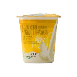 Luckytime kundenspezifische Plastikbecher für Joghurt mit Druckdeckel Dessert
