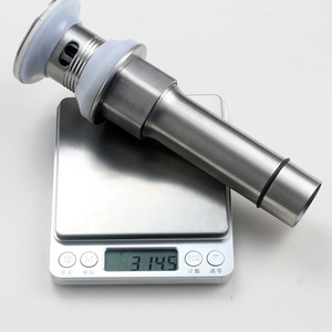Desagüe de fregadero de acero inoxidable de 18.5 cm, cilíndrico, con conexión roscada para grifo de lavabo - Product Image 2