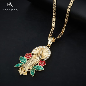 FP1054 Mặt Dây Chuyền Madonna Công Giáo Chuyên Nghiệp Mặt Dây Chuyền Mạ Vàng Ngoại Cỡ Guadalupe Mặt Dây Chuyền - Product Image 5