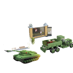 QuanGuan 100113 Série Héros de la Seconde Guerre Mondiale Char T34 Soldats Soviétiques Camion Briques de Construction DIY Jouets Ensembles de Blocs de Construction - Product Image 1