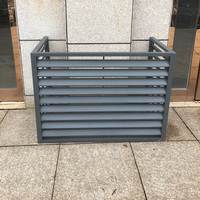 Cache-climatiseur en aluminium noir à lames horizontales pour maison et jardin, taille personnalisée, garantie 10 ans anti-rouille