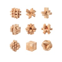 Cadenas de Luban en bois, Cadenas de Kongming, Vente en gros, Ensemble complet, Jouet de démontage et de puzzle pour enfants et étudiants, 0-24 mois