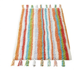 Pure Cotton Bath Mat <b>Soft</b> Microfiber Eco-Friendly American Style Floral Pattern Floor Rug for Bathroom ITHL - Product Image 1