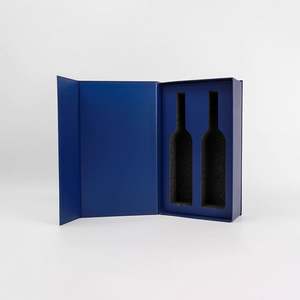 Caja de Regalo de Vino Doble de Lujo Creativa de Alta Gama con Tapa Magnética, Materiales Reciclados, Ecológica, Portátil, con Carpetas de Papel Artístico - Product Image 1