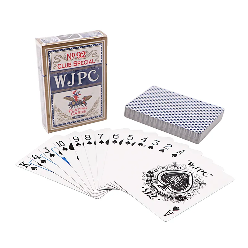 WJPC-Printing Adult Casino Magic Poker, объемная бумага с логотипом, кардистрическая колода игральных карт, спереди и сзади