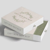 Petite boîte cadeau élégante en carton personnalisée avec tiroir coulissant pour bijoux - collier, bague, bracelet, éponges UV