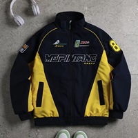 Blouson de pilote exclusif transfrontalier Europe-Amérique, style motard vintage, broderie lettres, coupe-vent printemps, tenue de course pour jeune public