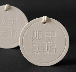 Embossed Custom Swing <b>Tags</b> White Pure Paper Clothing <b>Tag</b> Labels for Garments Hang <b>Tags</b> for Shoes & Bags Printed Stock - Product Image 3