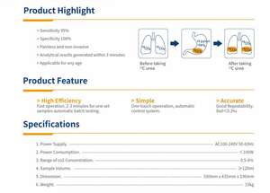13C Atem analysator Diagnose gerät 10 Kanal <span class=keywords><strong>H</strong></span> <span class=keywords><strong>Pylori</strong></span> C13 Harnstoff-Atemtest gerät - Product Image 3