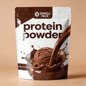 Kundenspezifische Plastiktüten mit Heißsiegelung, Flachboden, für Lebensmittel, Proteinpulver, Kaffeepulver, Verpackungsbeutel mit Reißverschluss - Product Image 2
