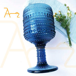 أواني زجاجية بتصميم منقوش ، أواني زجاجية ملونة ، كوب ماء منحوت - Product Image 5