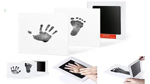 2023 novo 2 usos para bebê moldura de fotos 100%, cobertura de tinta sem tinta segura para recém-nascidos mão ou pé almofada de tinta de toque
