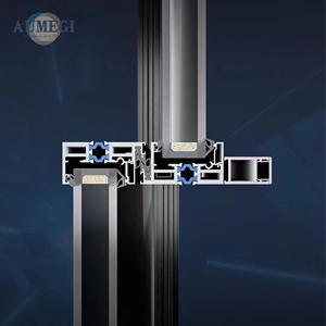 AUMEGI Puertas de patio Balcón Metal Parte posterior pintada Aluminio Low-e Glass Manija principal automática Puerta corredera - Product Image 4