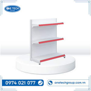 Estantería gondola de 3 niveles con respaldo liso, expositor metálico de Vietnam, respaldo fijo, rectangular, de instalación rápida, independiente - Product Image 3