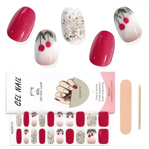 Flower Semi Cured Gel Nail Wraps 20 Strips NG200172 Uv Gel Nail Stickers