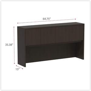 Alera Valencia Series Mueble de Madera Color Espresso con Puertas, 4 Compartimentos, 64.75w X 15d X 35.38h - Product Image 4