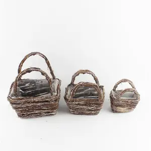 Stands designs cheap wicker antique vases flower pot willow basket flower