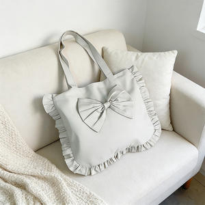 Bolsa de Compras Personalizada 2026, Nueva, Grande, con Volantes, Personalizable, Ecológica, Reutilizable, de Lona de Algodón, con Volantes - Product Image 4