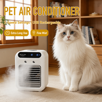 Ventilateur de refroidissement portable pour animaux de compagnie avec pulvérisation de brume, ventilateur d'air frais pour chats et chiens, rechargeable par USB, appareil de refroidissement estival