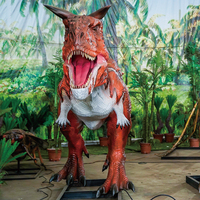 Carnotaurus tema parkı robotik Jurassic Dino dünya otomatik gerçekçi dinozor kostüm Animatronic modeli açık havada 1 adet CN;ZHE