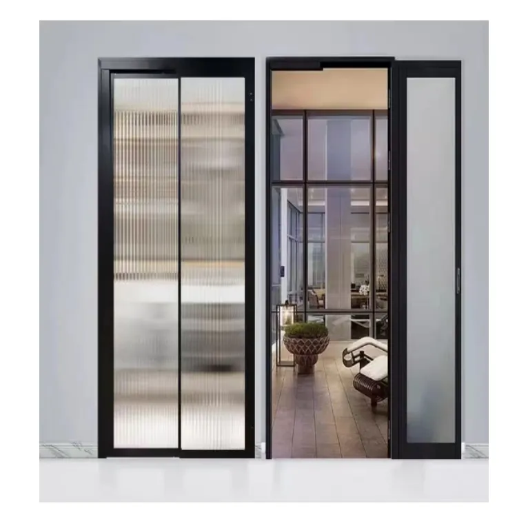 Aluminum Sliding And Swing Door With Tempered Glass Waterproof PD Door Made in China
