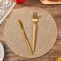 Napperon en toile de jute matelassé à carreaux, style napperon tressé, pour cuisine et décoration intérieure, fournisseur en gros