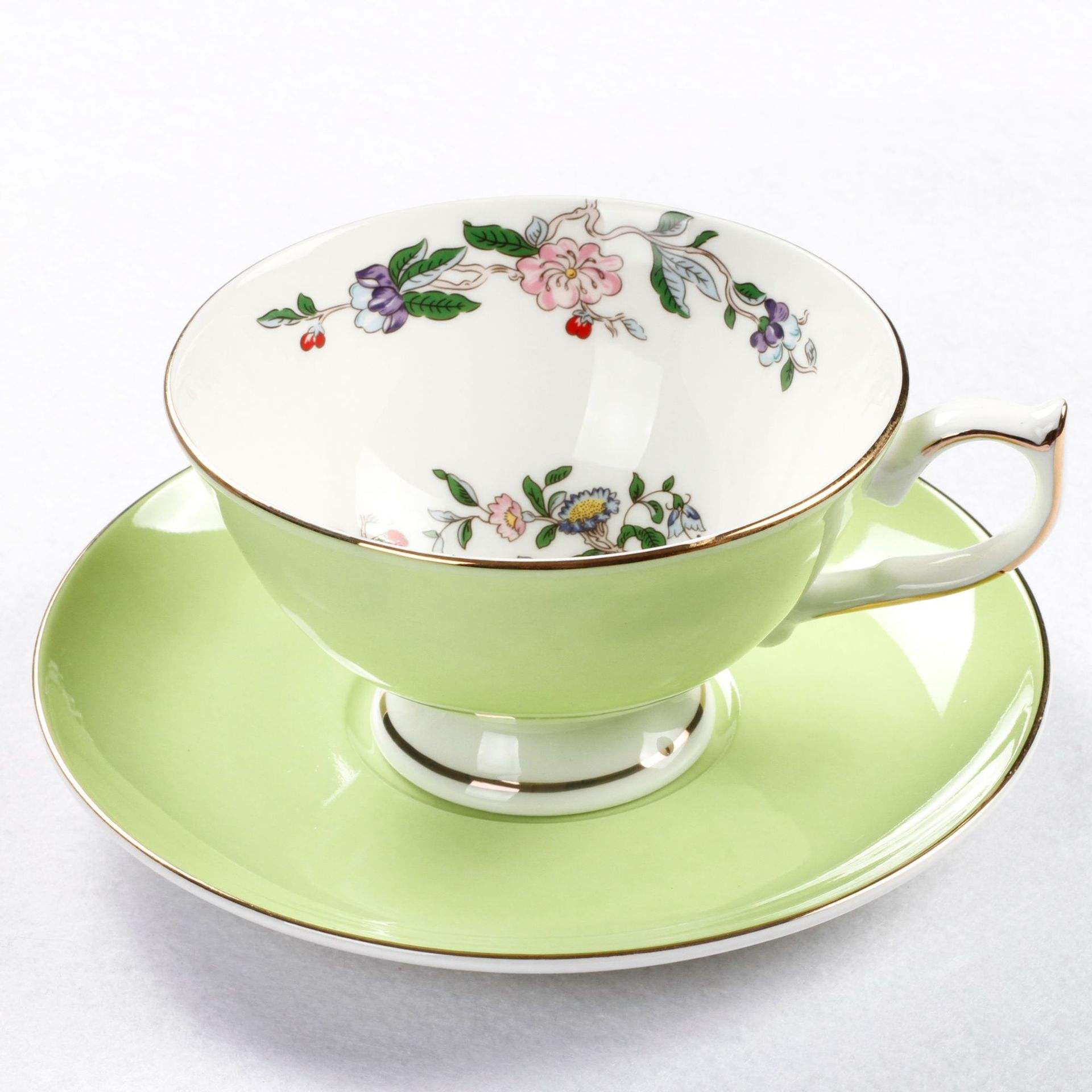 Green Cup and Saucer