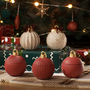 Stampo per ricarica candele in gomma a forma di palla scintillante da 4 oz per decorazioni natalizie domestiche - Product Image 1