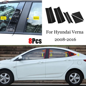 Accesorios Exteriores para <span class=keywords><strong>Hyundai</strong></span> <span class=keywords><strong>Accent</strong></span> Verna Solaris, Adhesivo Negro Brillante para la Columna Central, Cubierta para el Marco de la Puerta, Decoración para Ventanas - Product Image 2