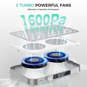 New Professional Nail Dust Collector, 1600PA Portable, 10 Speeds, Disposable Filter Papers (30 Pcs), Matte White, Modern - Product Image 2