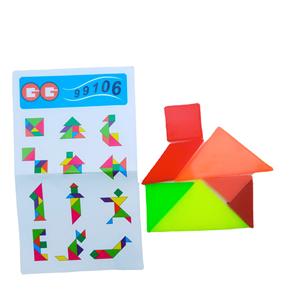 จิ๊กซอว์แทนแกรมของเล่นเพื่อการศึกษาอัจฉริยะเกมทดสอบไอคิวสี่เหลี่ยมหลากสีแบบใหม่ - Product Image 3