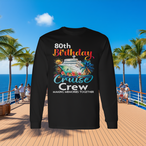 T-shirt à manches longues assorti pour l'équipage de croisière du 80e anniversaire, pour les amis, la famille, les vacances - Product Image 3
