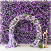Mur végétal artificiel imperméable à l'eau avec fausses fleurs de lavande pour la décoration de fond de mariage, de fête, de maison ou de jardin