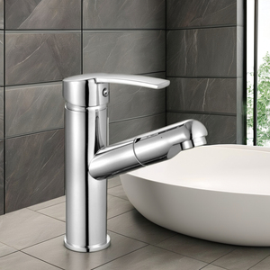 Modern Single-Hole Bathroom Basin <strong>Faucet</strong> Touchless Ceramic Valve Core Pull <strong>Sprayer</strong> Lavatory Vessel Sink Tap <strong>Utility</strong> Brass <strong>Faucet</strong> - Product Image 2