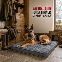 Matelas orthopédique pour chien avec noyau naturel, lit de soutien ferme matelassé gris et housse imperméable