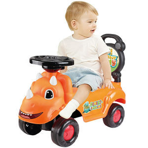 MILI Venta caliente Niños Ride-On Volante de plástico <span class=keywords><strong>Carro</strong></span> Triceratops Juguete de dibujos animados con música puede ser empujado por niños - Product Image 4