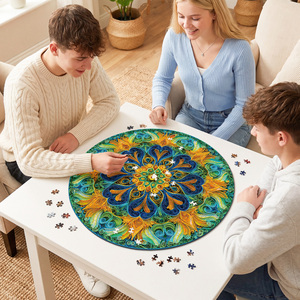 Puzzle personnalisé rond mystique mandala 2026, fabricant de puzzles, puzzle de 1000 pièces pour adultes - Product Image 3