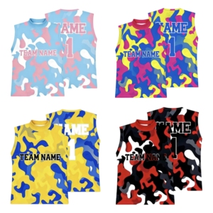 Maillot de football américain sans manches personnalisé avec logo, col montant, pour 7v7, tenue de tournoi, motif éclaboussures de peinture, ensemble extensible 7v7 - Product Image 3