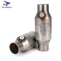 Convertidor Catalítico Universal de 2.5 Pulgadas con Puerto O2, Alto Flujo, Acero Inoxidable, EPA Euro 4 5 6, para Reparación del Sistema de Escape de Automóviles