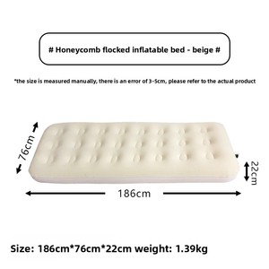 Matelas pneumatique épaissi avec revêtement floqué 186 cm, utilisation domestique, portable et facile à ranger, pour dormir en dortoir et pour le camping en extérieur - Product Image 1