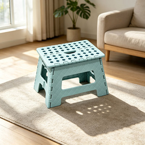 Tabouret pliant moderne, portable, antidérapant, réutilisable, minimaliste, léger, durable, rose/vert, chambre à coucher, hôtel, extérieur - Product Image 3