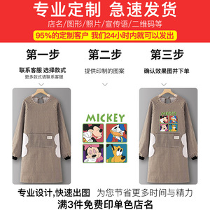 Tablier de <span class=keywords><strong>cuisine</strong></span> personnalisé pour femme, à manches longues, en coton, avec motif dessin animé/<span class=keywords><strong>anime</strong></span>, résistant à l'eau et aux produits chimiques - Product Image 3