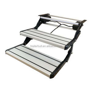 Marchepieds pliants automatiques en aluminium étanches à 2 marches avec capacité de 200 kg pour camping-cars, remorques, caravanes - Utilisation extérieure - Product Image 1
