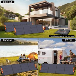 400W Foldable Monocrystalline <b>Silicon</b> 23% Efficiency TUV Certified IP68 <b>Waterproof</b> Portable Solar Charger Compatible Power - Product Image 3